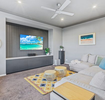Spacious living room at 10AirStayz with modern decor and cosy seating